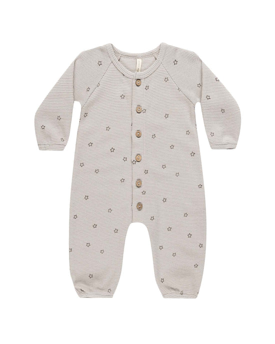 Little quincy mae baby waffle long sleeve jumpsuit in stars
