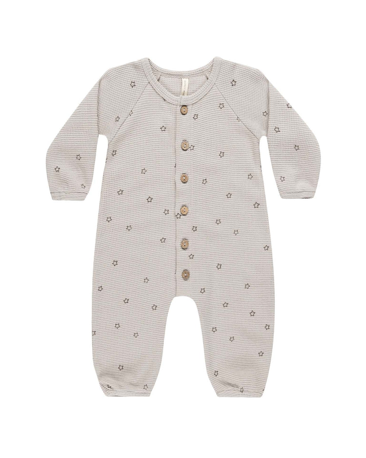Little quincy mae baby waffle long sleeve jumpsuit in stars