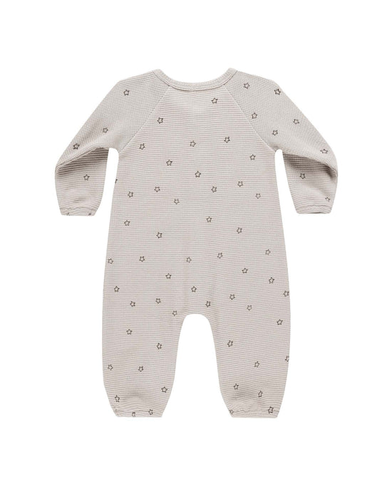 Little quincy mae baby waffle long sleeve jumpsuit in stars