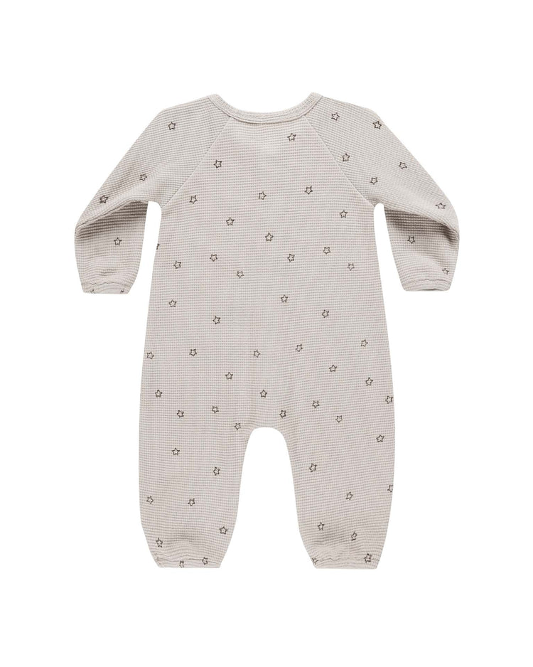 Little quincy mae baby waffle long sleeve jumpsuit in stars