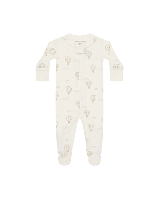 Little quincy mae baby zip long sleeve sleeper footie in hot air balloons