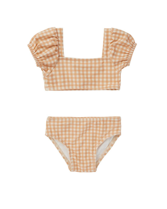 Little quincy mae baby zippy two-piece in melon gingham