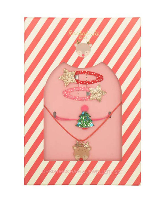 Little rockahula kids accessories christmas hair + jewelry set