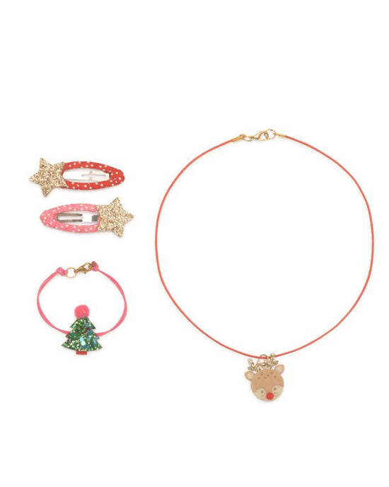 Little rockahula kids accessories christmas hair + jewelry set