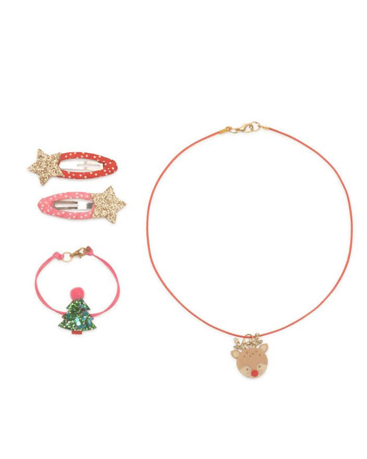 Little rockahula kids accessories christmas hair + jewelry set