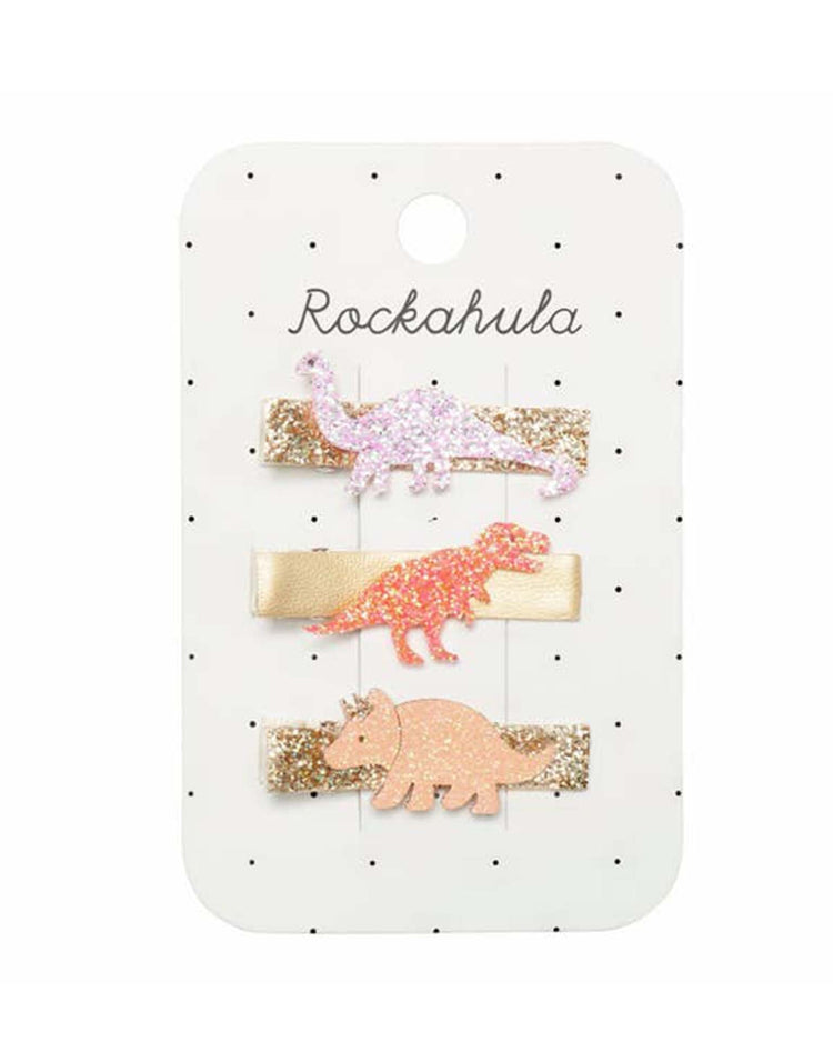 Glitter Dinosaur Bar Clips
