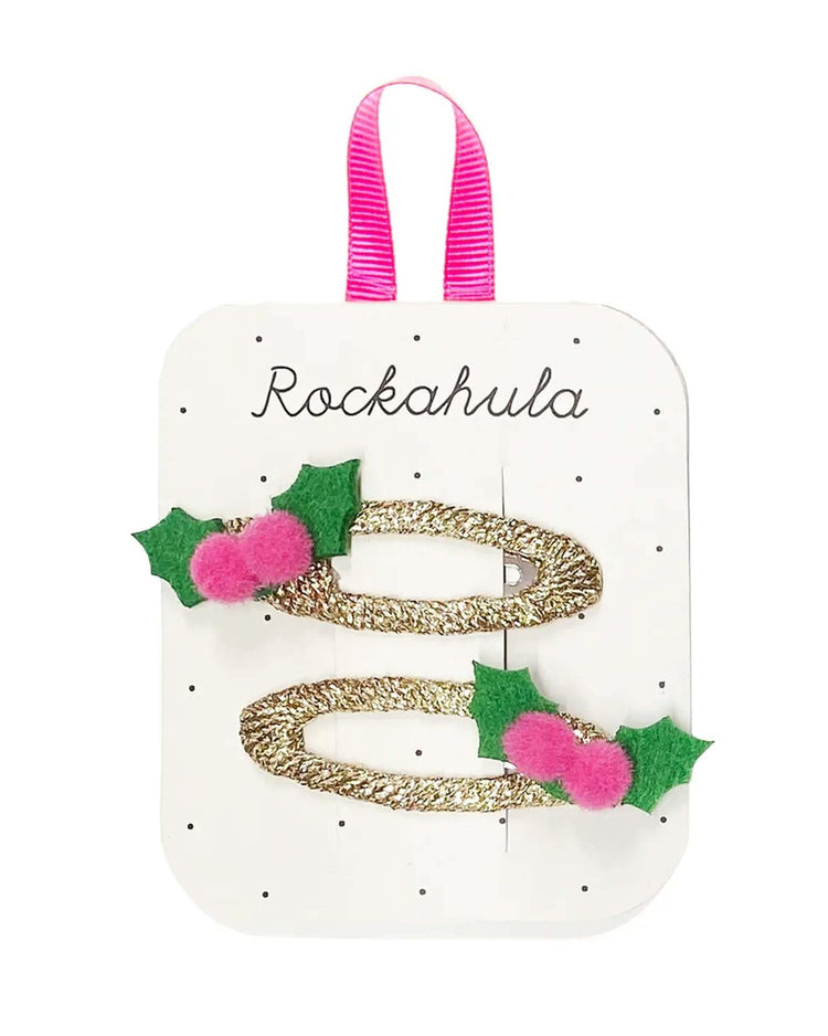 Little rockahula kids accessories holly pom pom clips