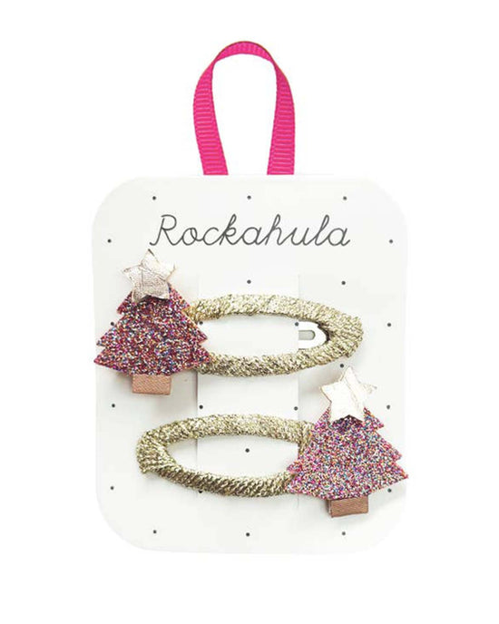 Little rockahula kids accessories jolly glitter xmas tree clips