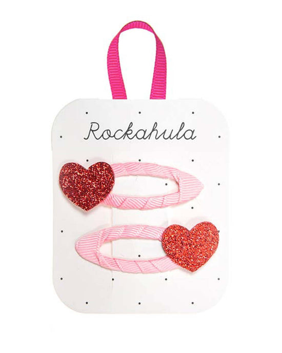 Little rockahula kids accessories love heart glitter clips