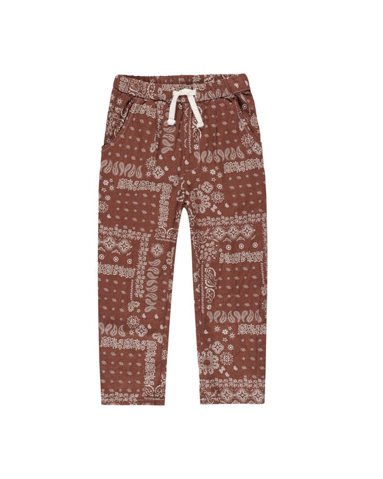Little rylee + cru kids ethan trouser in brick bandana