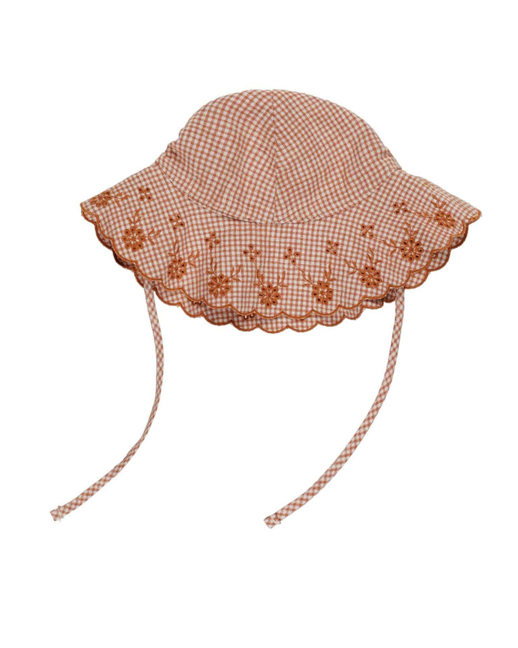 Little rylee + cru baby floppy sun hat in poppy gingham
