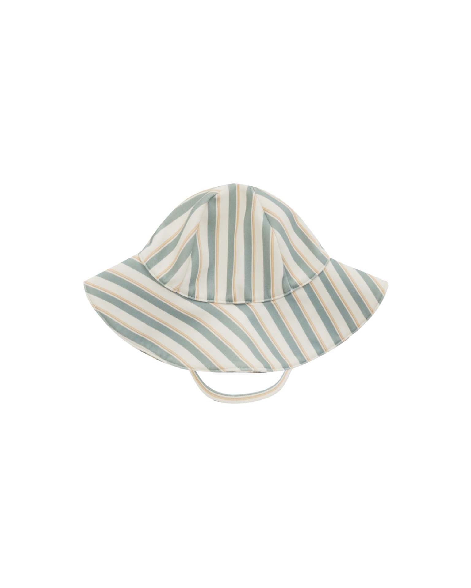 Little rylee + cru accessories floppy swim hat in aqua stripe