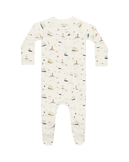 Little rylee + cru baby footed sleeper in nautical