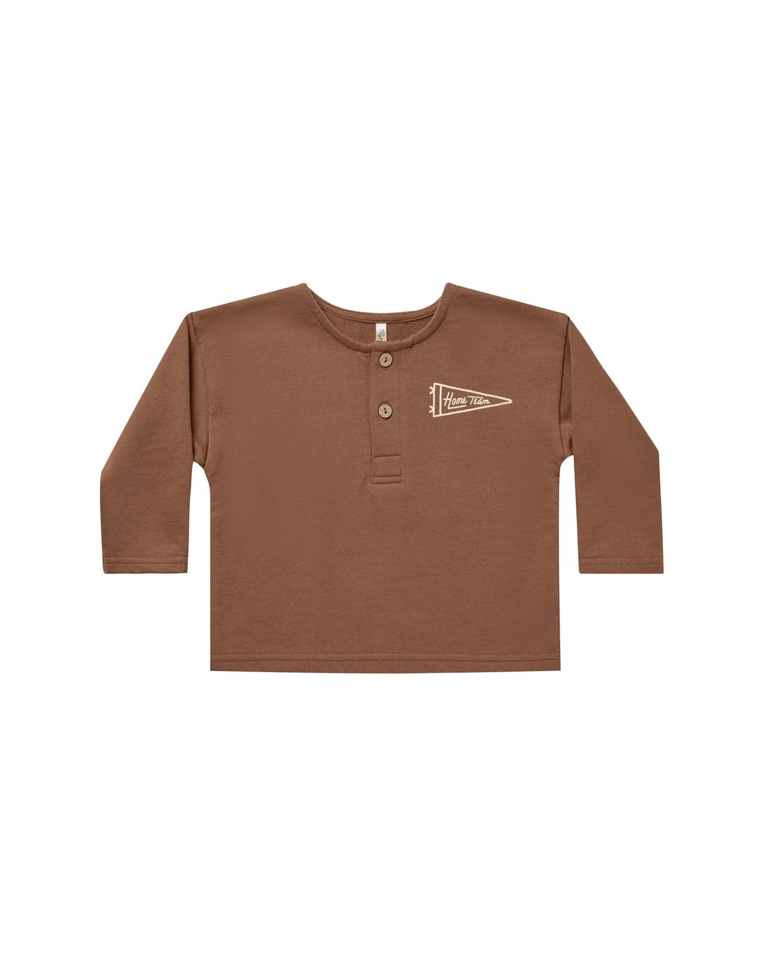 rylee + cru henley sweatshirt in home team Little