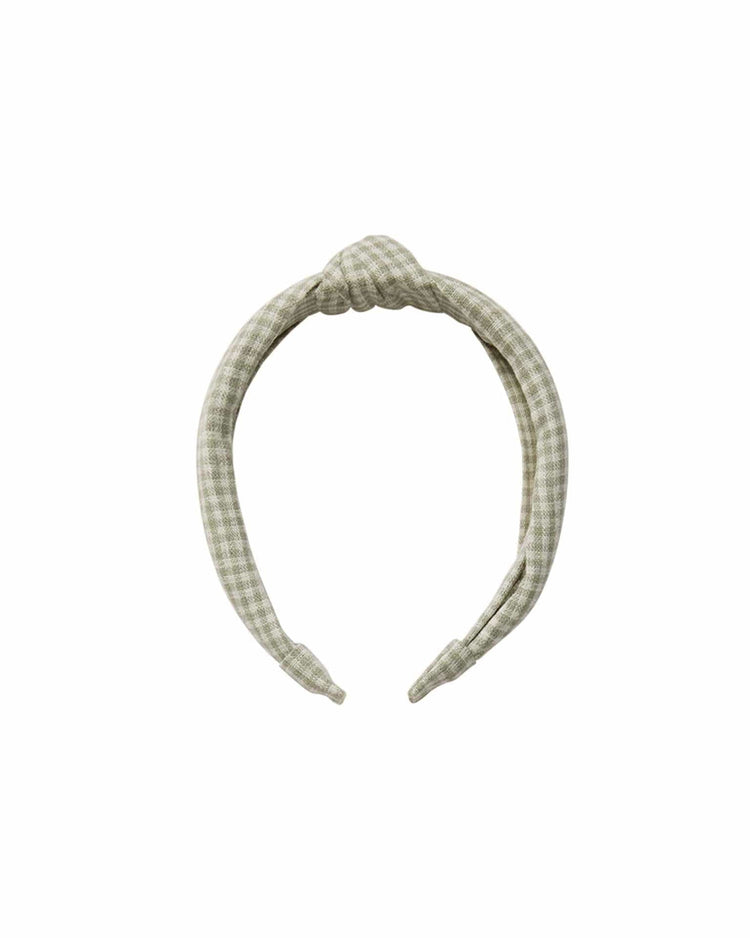 Little rylee + cru accessories knotted headband in sage gingham