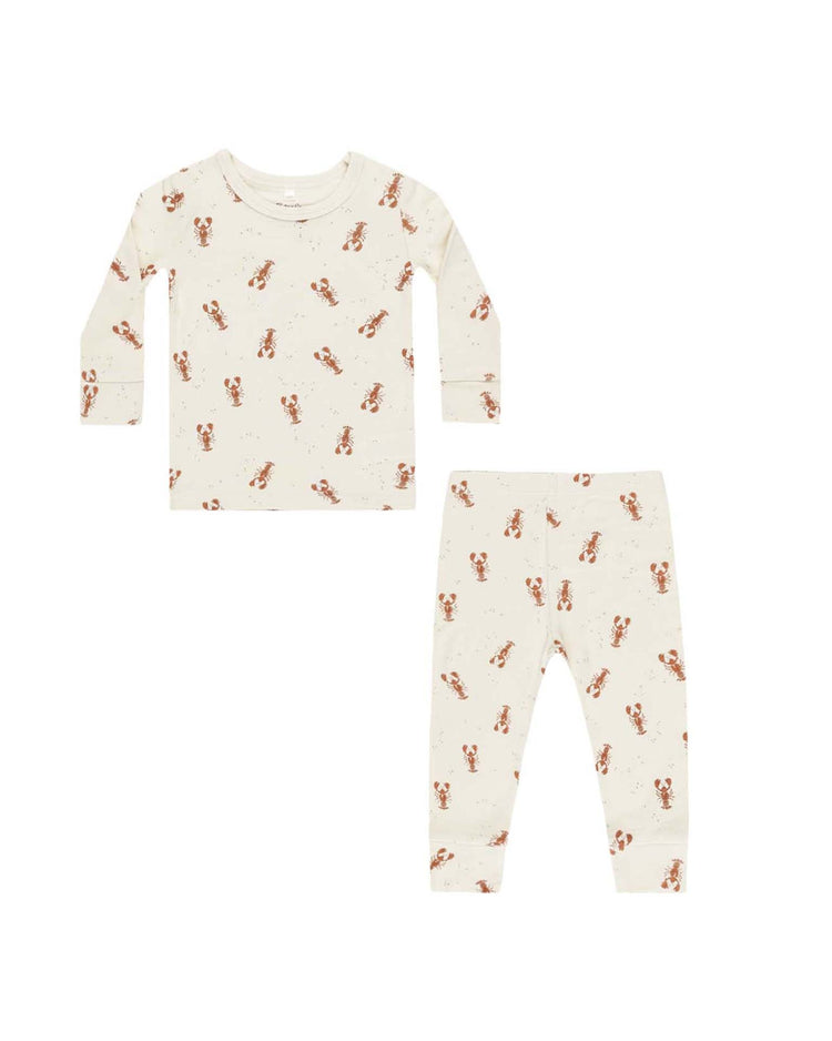 Little rylee + cru baby long sleeve pajamas in lobsters