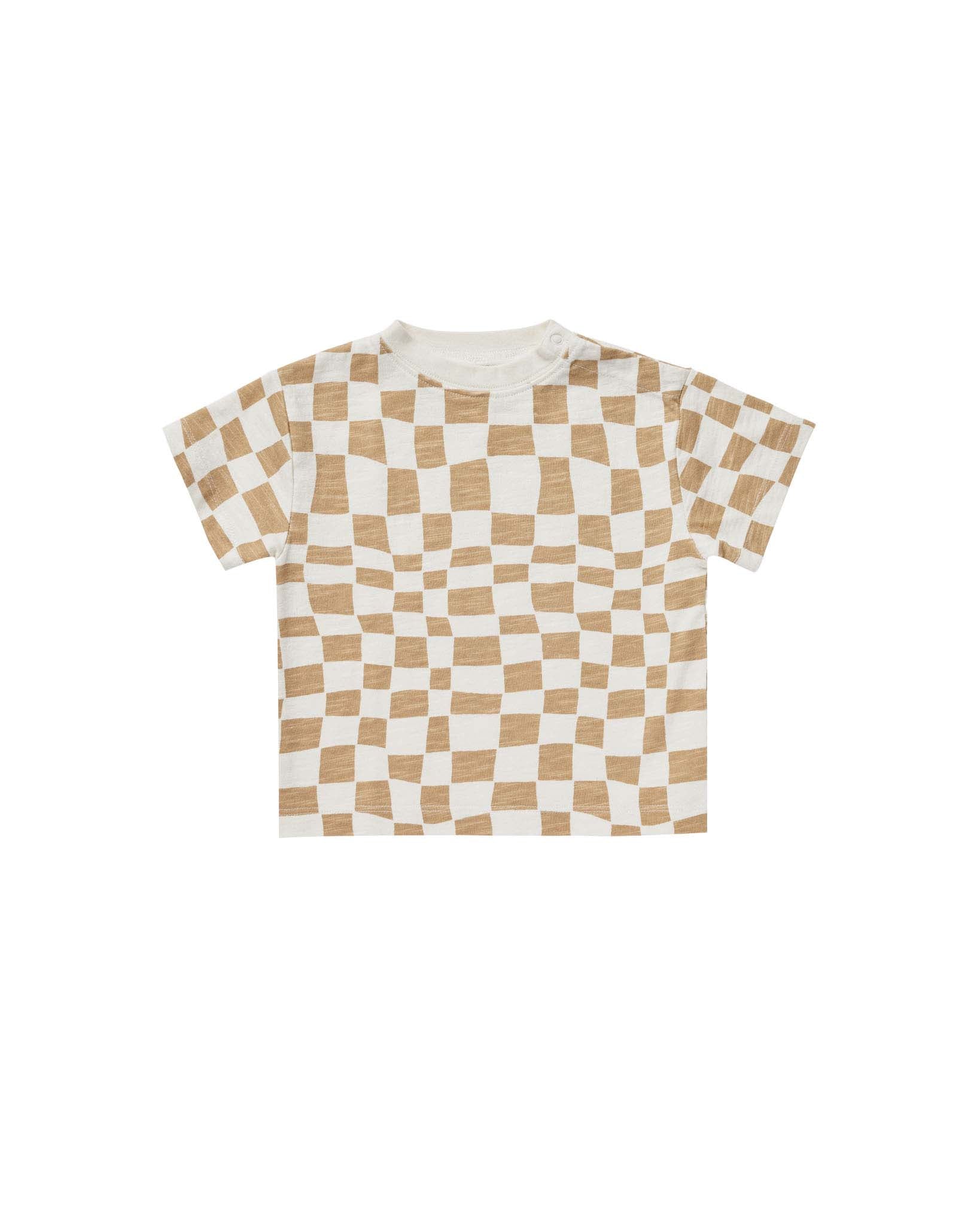 Little rylee + cru KIDS relaxed tee in sand check