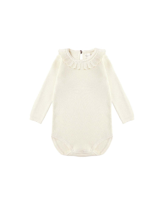 Little rylee + cru kids ruffle collar bodysuit in natural