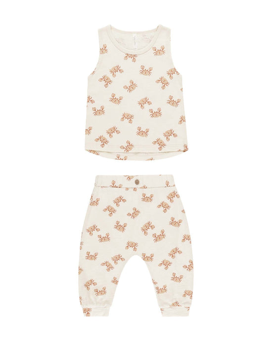 Little rylee + cru baby tank + slouch pant set in crabs