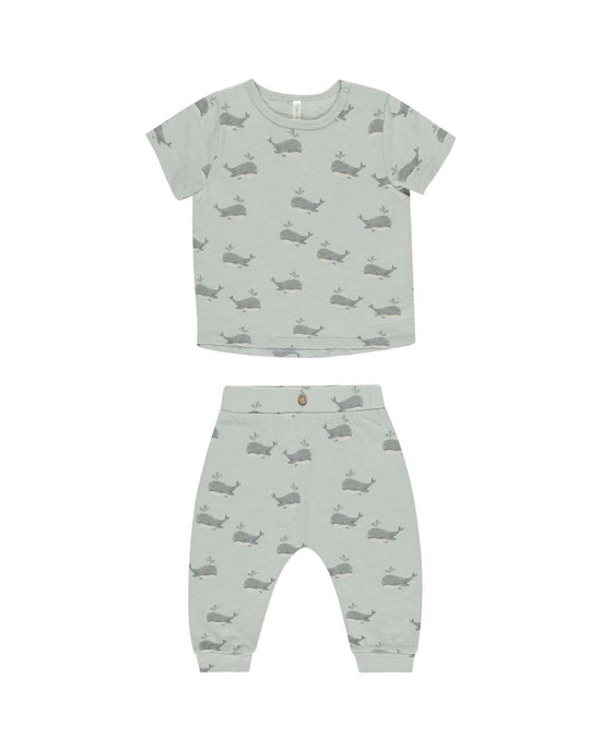 Little rylee + cru baby tee + slouch pant set in whales