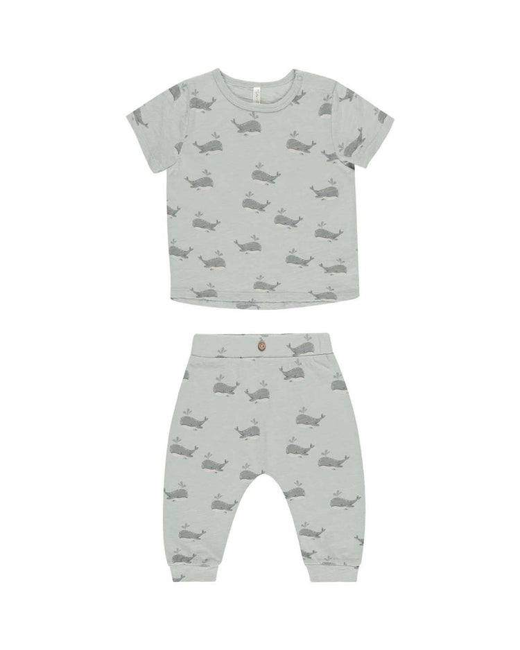 Little rylee + cru baby tee + slouch pant set in whales