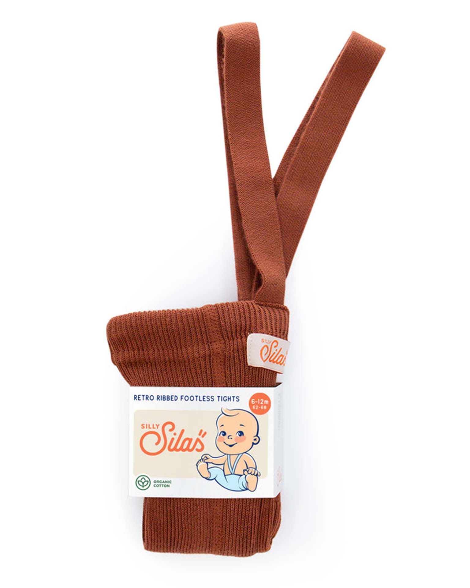 Little silly silas accessories retro footless tights in cinnamon