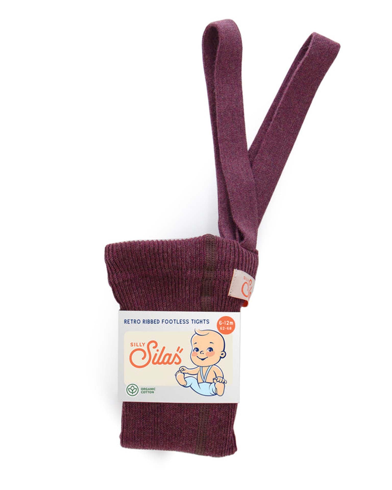 Little silly silas accessories retro footless tights in fig blend