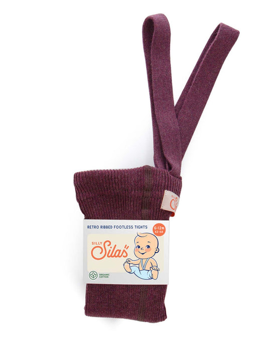 Little silly silas accessories retro footless tights in fig blend