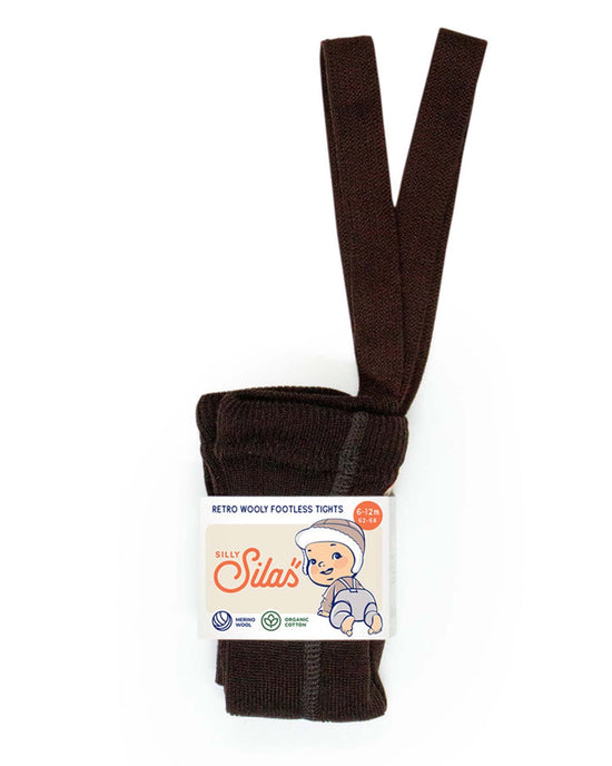 Little silly silas accessories wooly footless tights in espresso brown