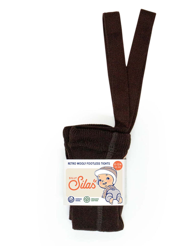 Little silly silas accessories wooly footless tights in espresso brown