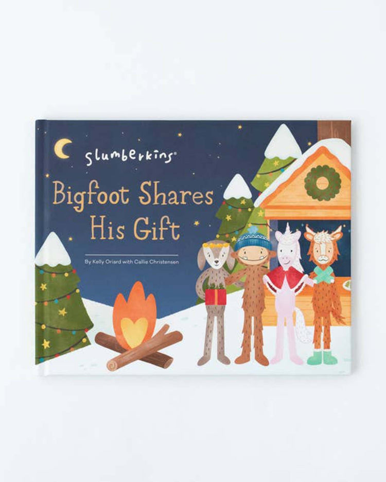 Little slumberkins play bigfoot kin + cardinal mini + bigfoot shares his gift book