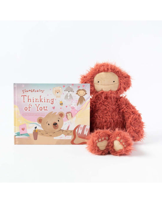Little slumberkins play copper bigfoot stuffie + thinking of you book