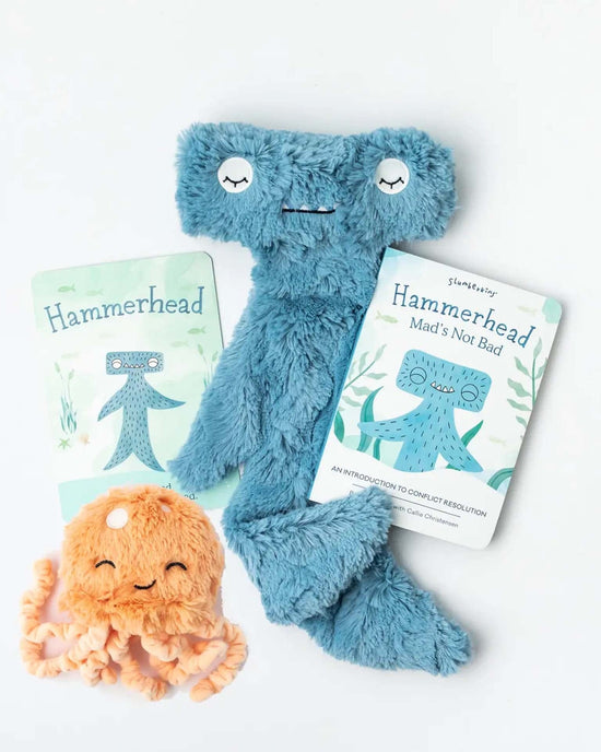 Little slumberkins play hammerhead snuggler + jellyfish mini + board book
