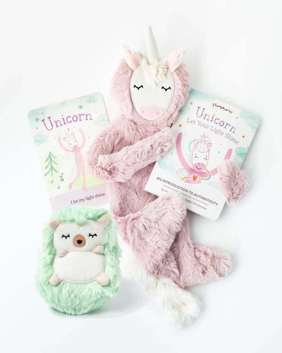 Little slumberkins play unicorn snuggler + hedgehog mini + board book - authenticity