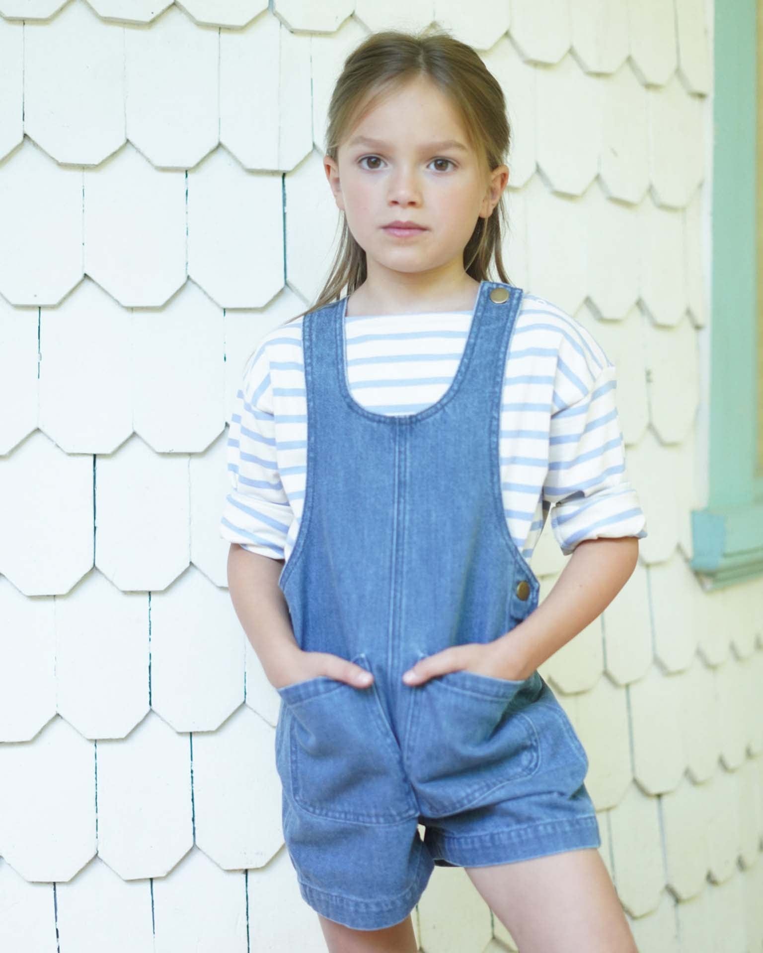 トップス Soor ploom 6/7y soor ploom boxy tee in stripe, sky at Little