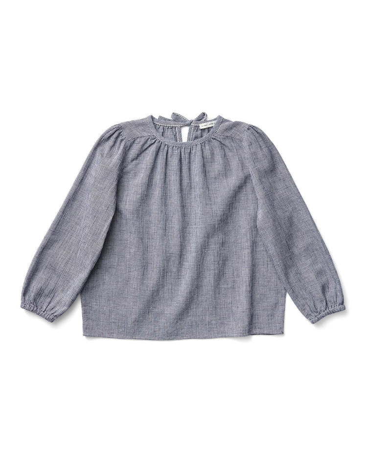 Little soor ploom kids frances blouse in mini houndstooth