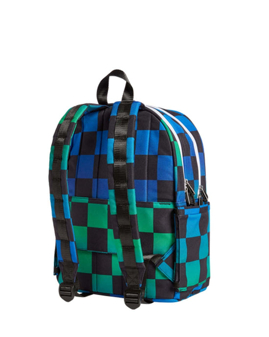Little state bags accessories kane kids double pocket backpack in blue checkerboard