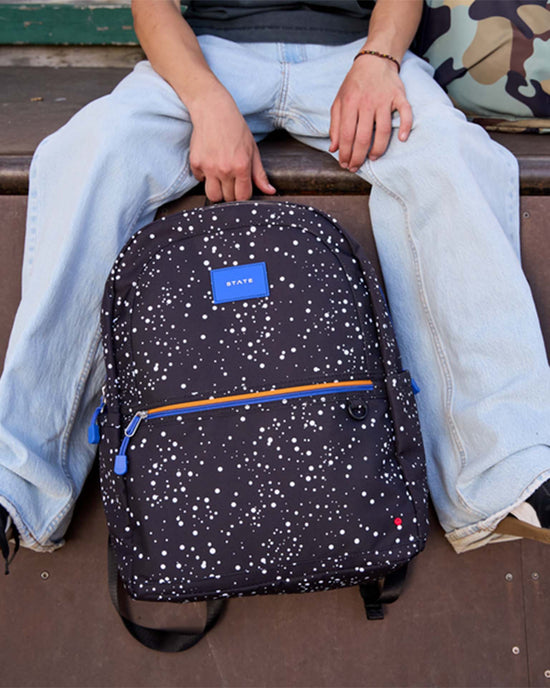 Little state bags accessories kane kids double pocket backpack in speckled
