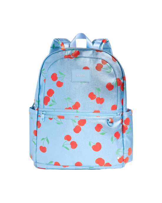 Little state bags accessories kane kids large double pocket backpack in blue cherries