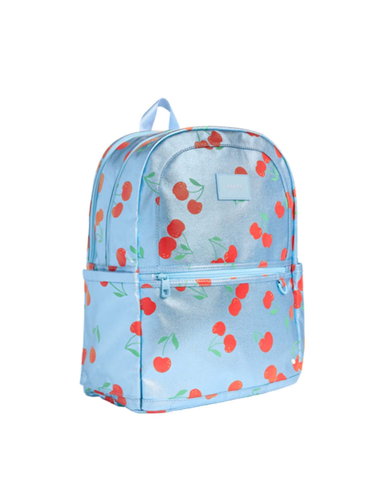 Little state bags accessories kane kids large double pocket backpack in blue cherries