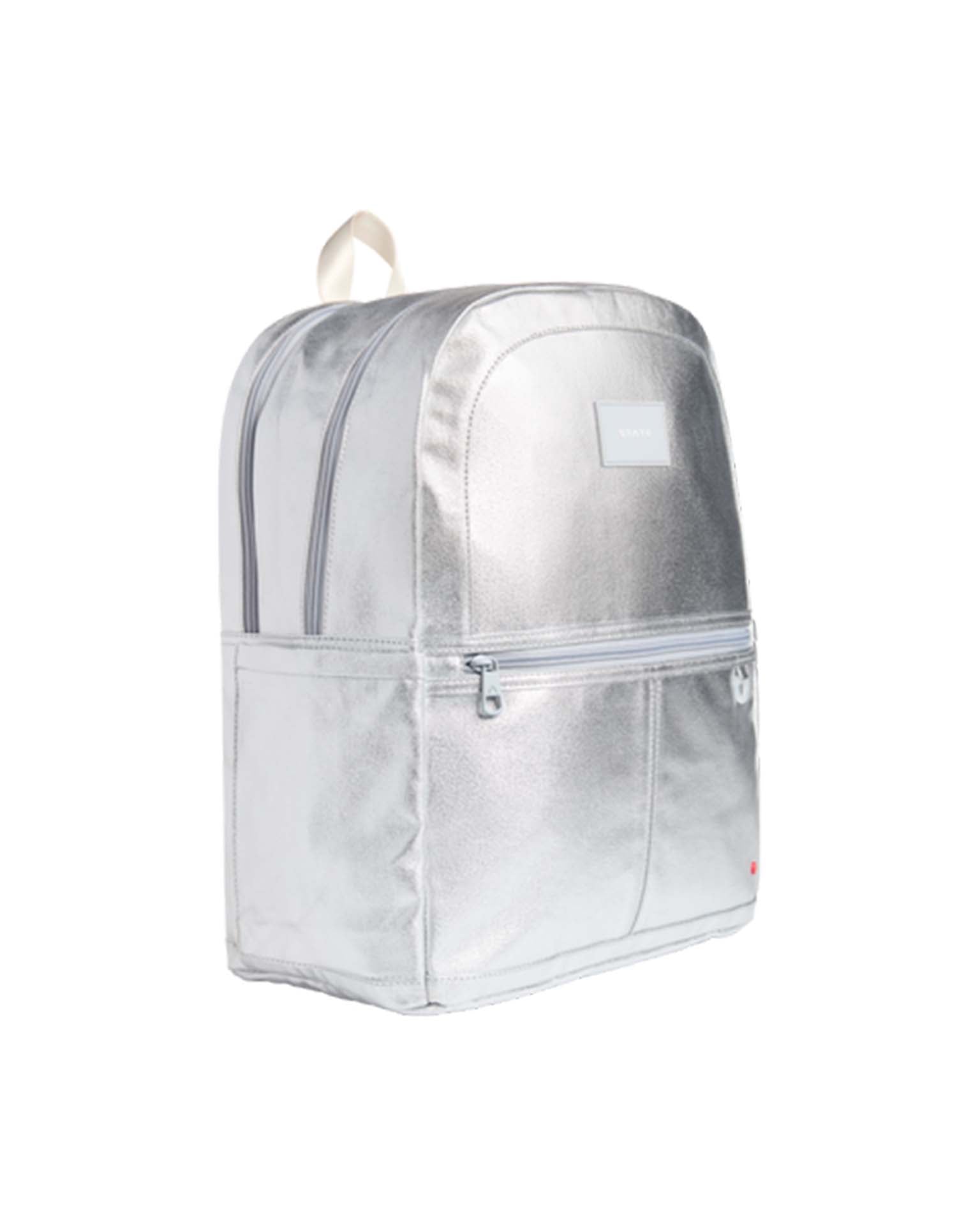 kane kids large double pocket backpack in silver + gold – Little
