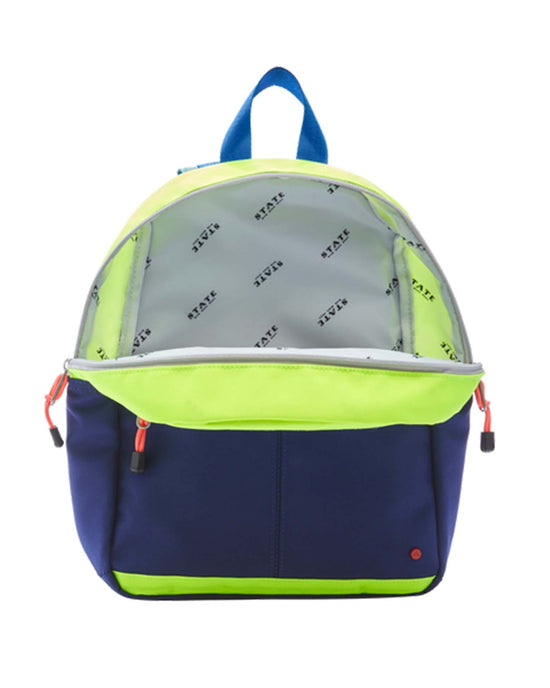 Little state bags accessories kane kids mini backpack in navy/neon