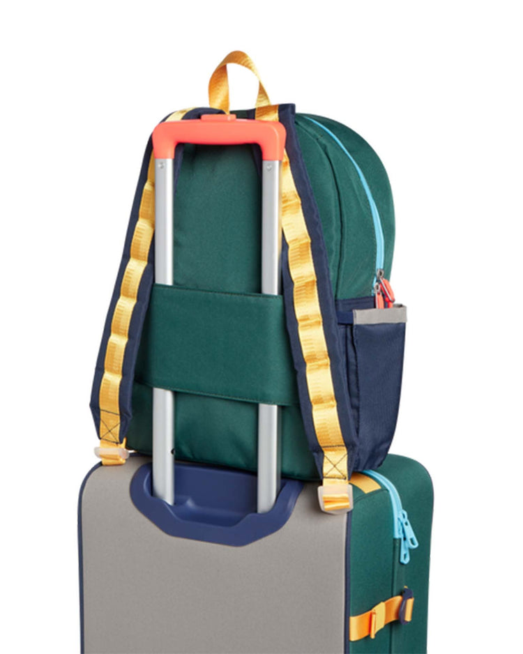 Little state bags accessories kane kids travel backpack in green/navy