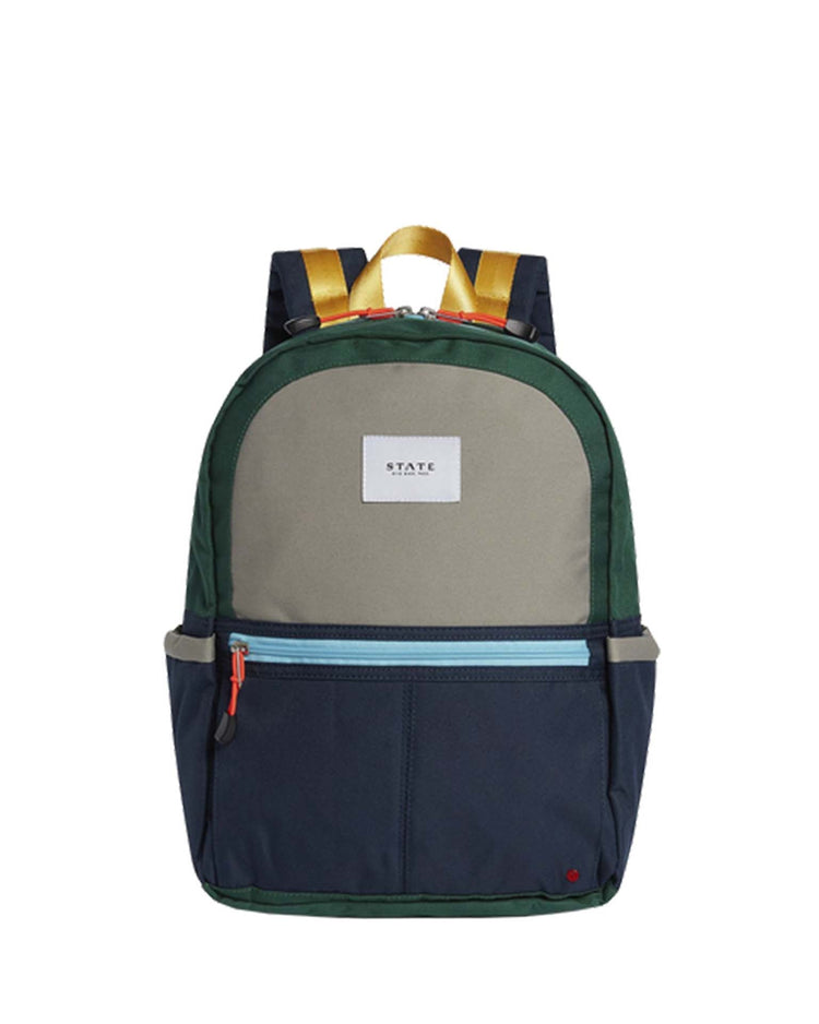 Little state bags accessories kane kids travel backpack in green/navy
