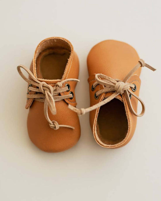 Little sun + lace baby baby leather boots in ginger