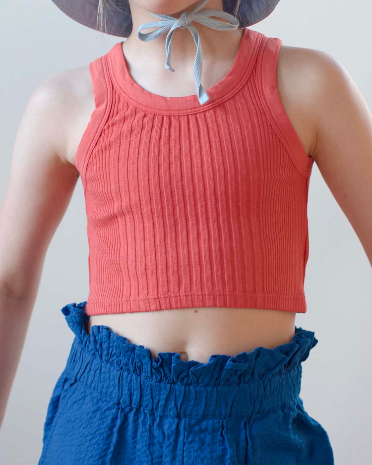 Little sunchild kids cruz cropped tank in piment