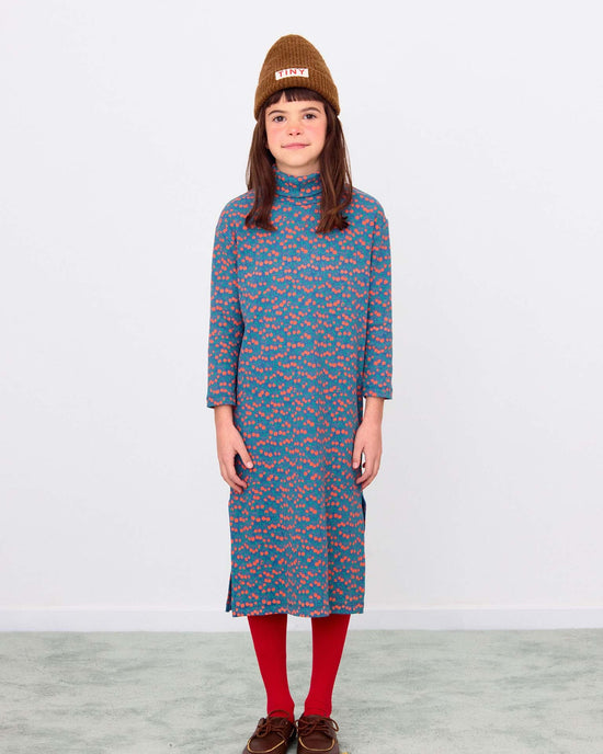 Little tiny cottons kids mini apples rib turtleneck dress