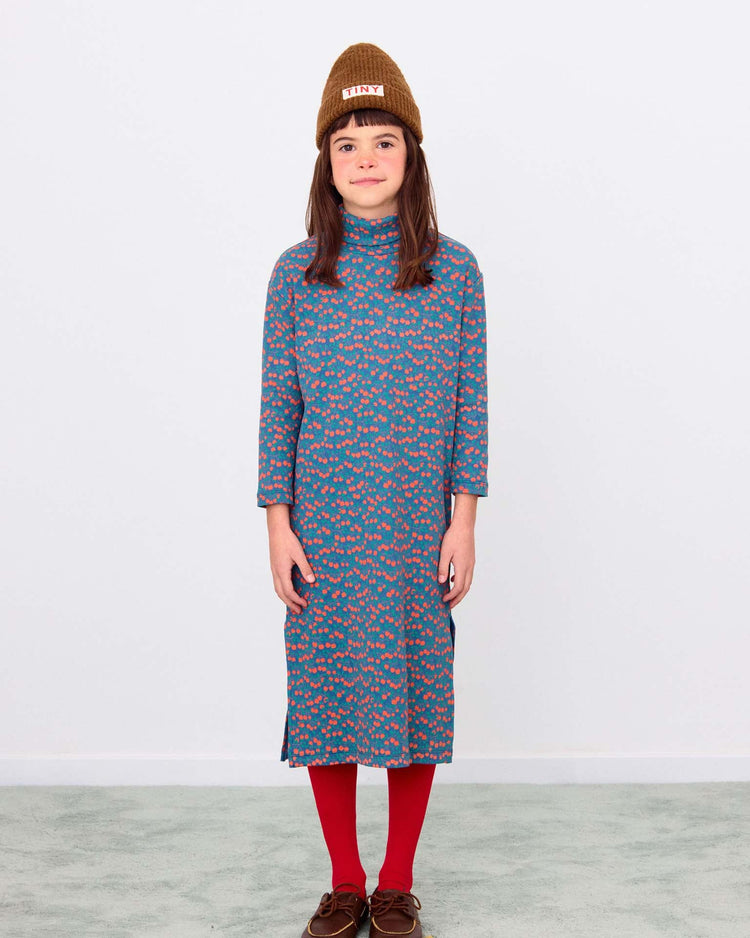 Little tiny cottons kids mini apples rib turtleneck dress