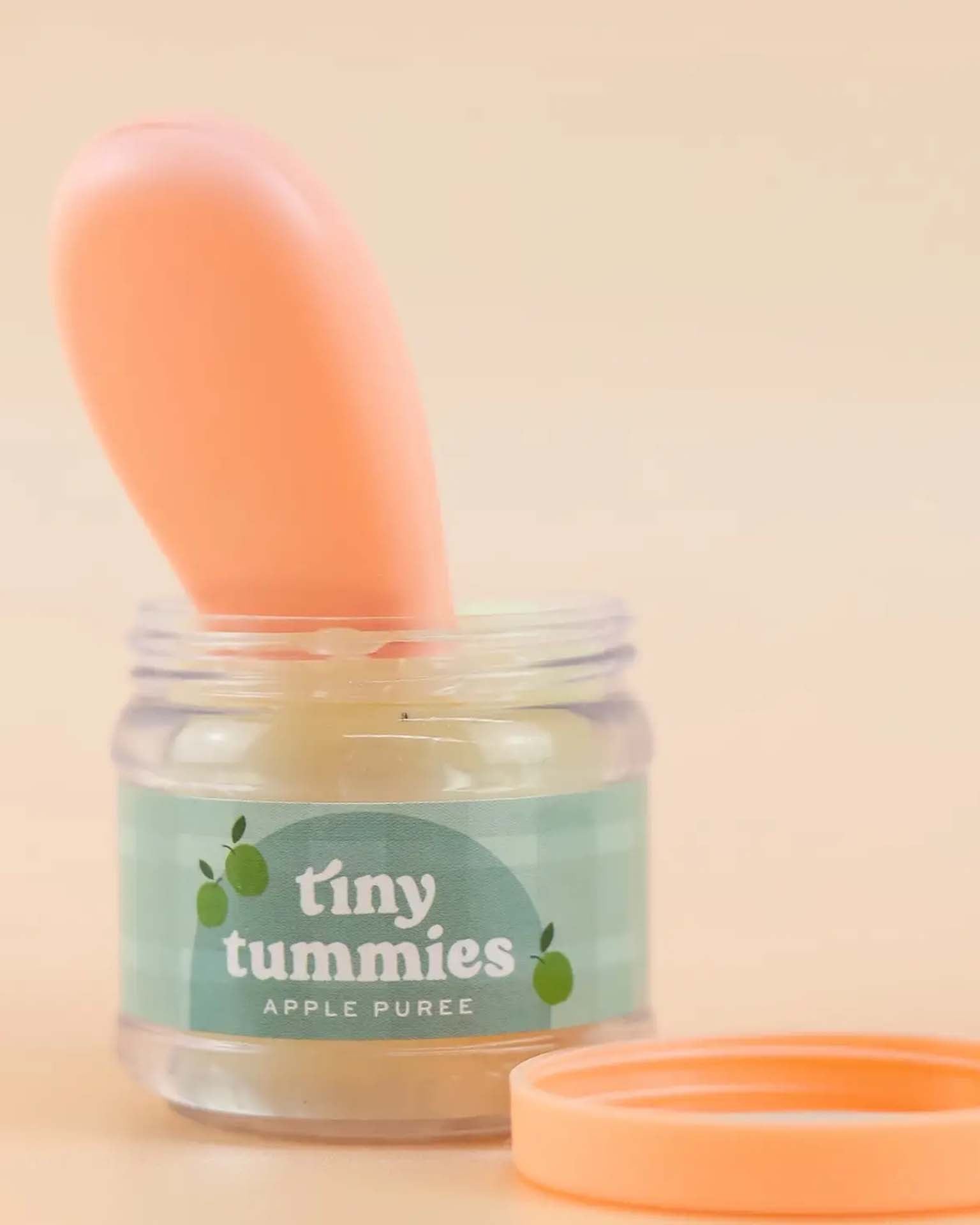 Little tiny harlow play tiny tummies jar + spoon apple jelly food