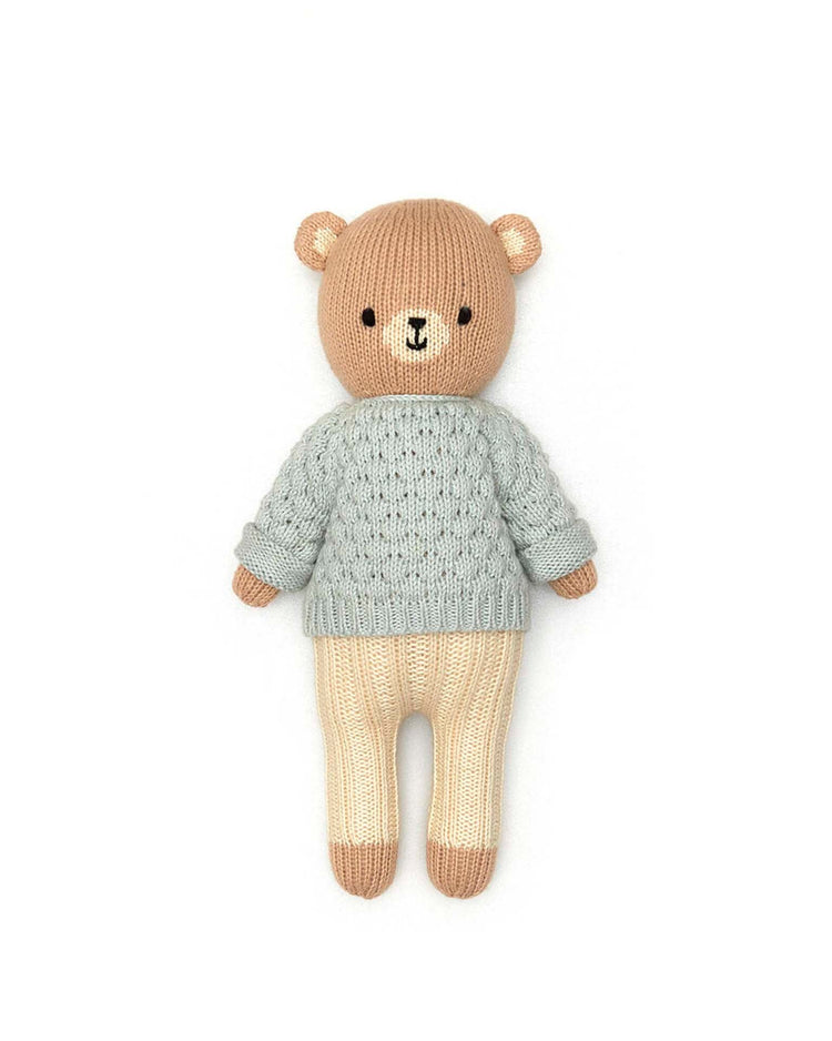Little tun tun play bubble sweater bear sky blue + natural